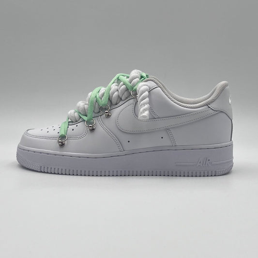 AF1 White - Mint Green Double Laces