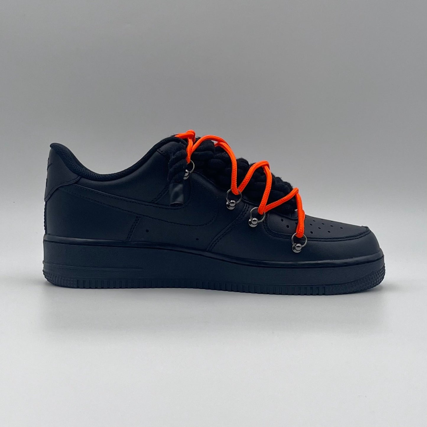 AF1 Black - Orange Double Laces