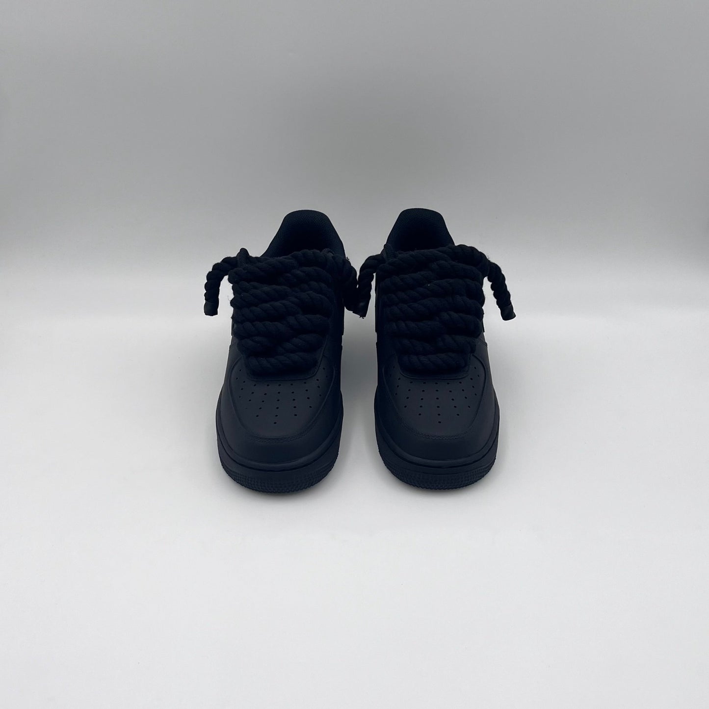 AF1 Matte Black - Black Rope Laces