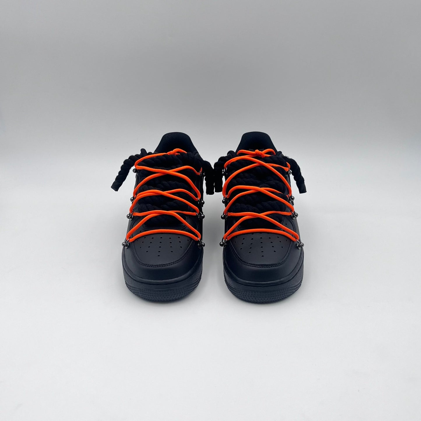 AF1 Black - Orange Double Laces