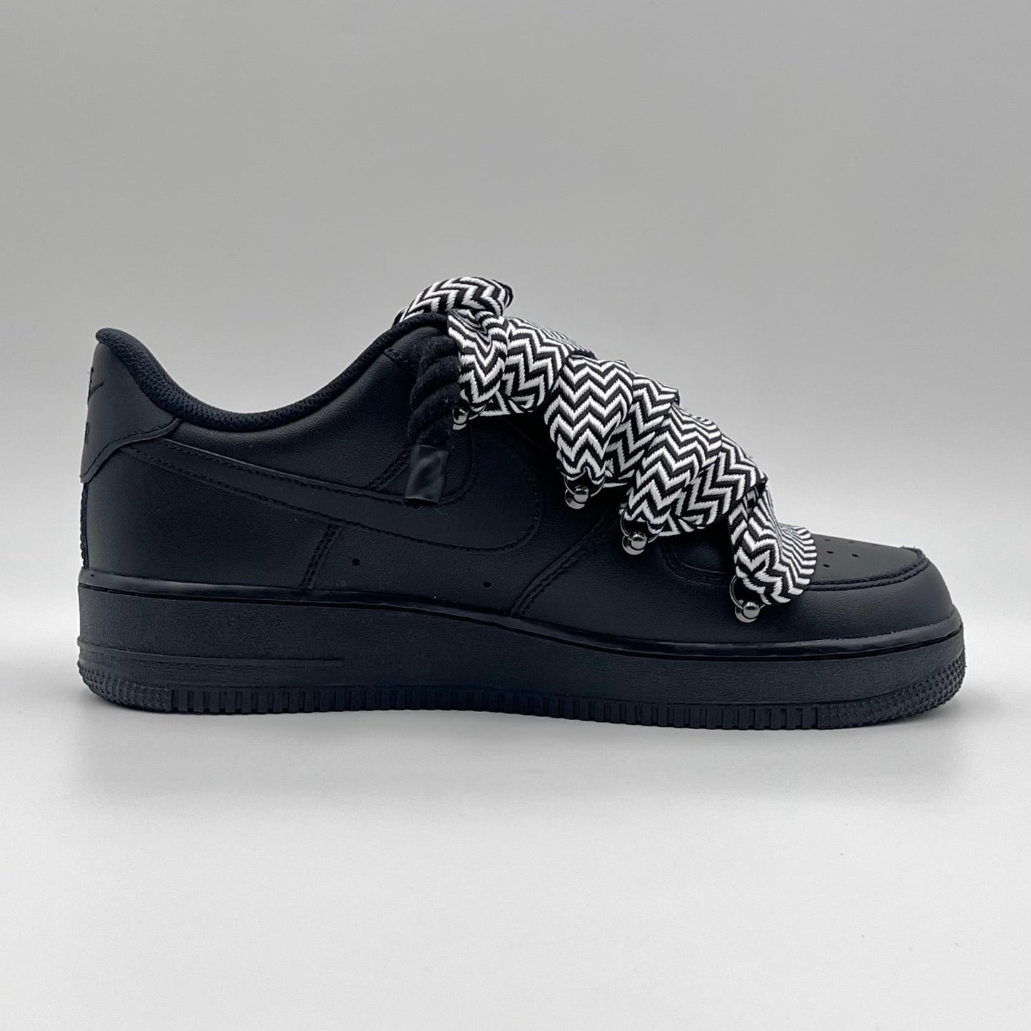 AF1 Noir - Lacets en corde Lanvin noirs et blancs