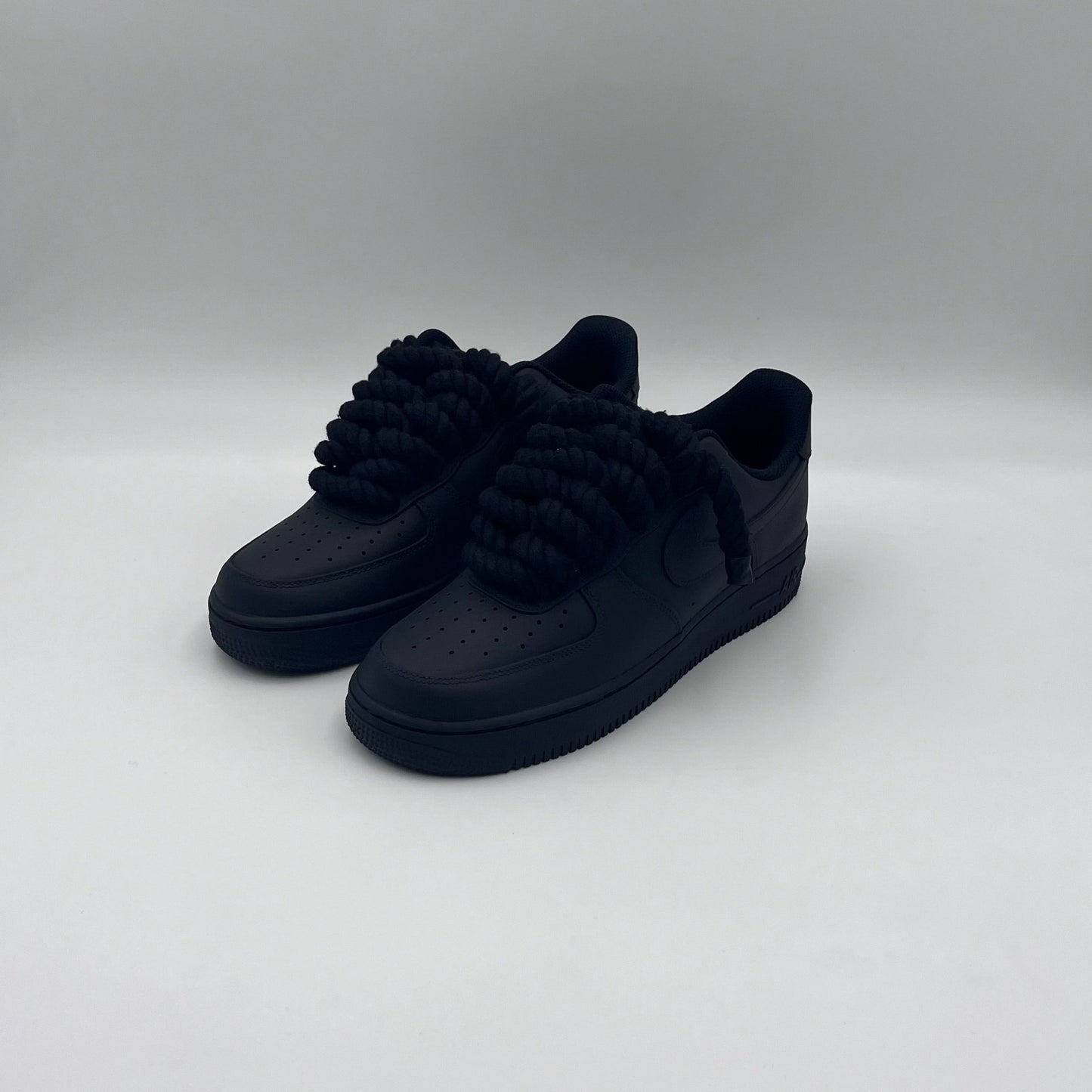 AF1 Matte Black - Black Rope Laces