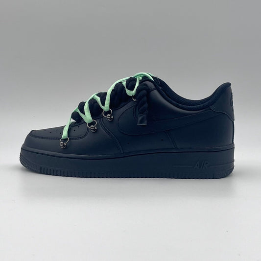 AF1 Black - Mint Green Double Laces