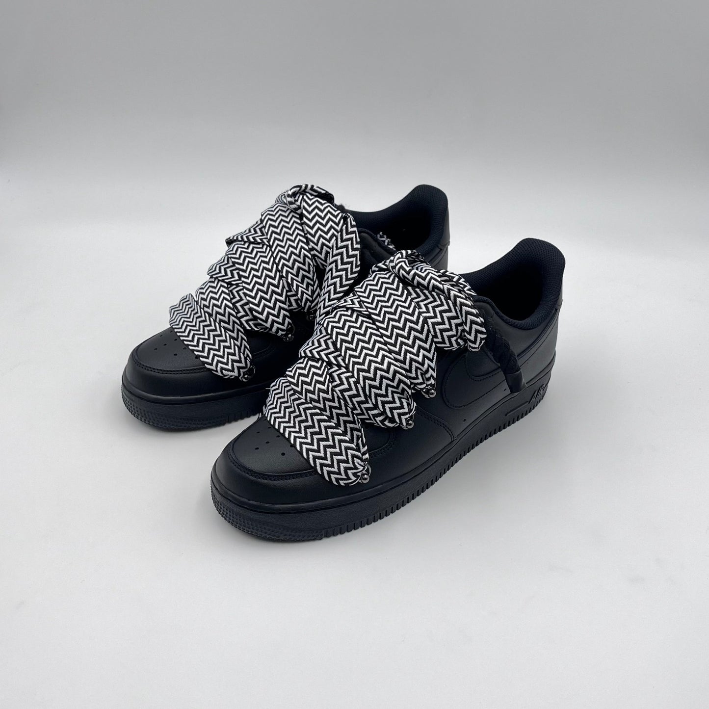 AF1 Noir - Lacets en corde Lanvin noirs et blancs