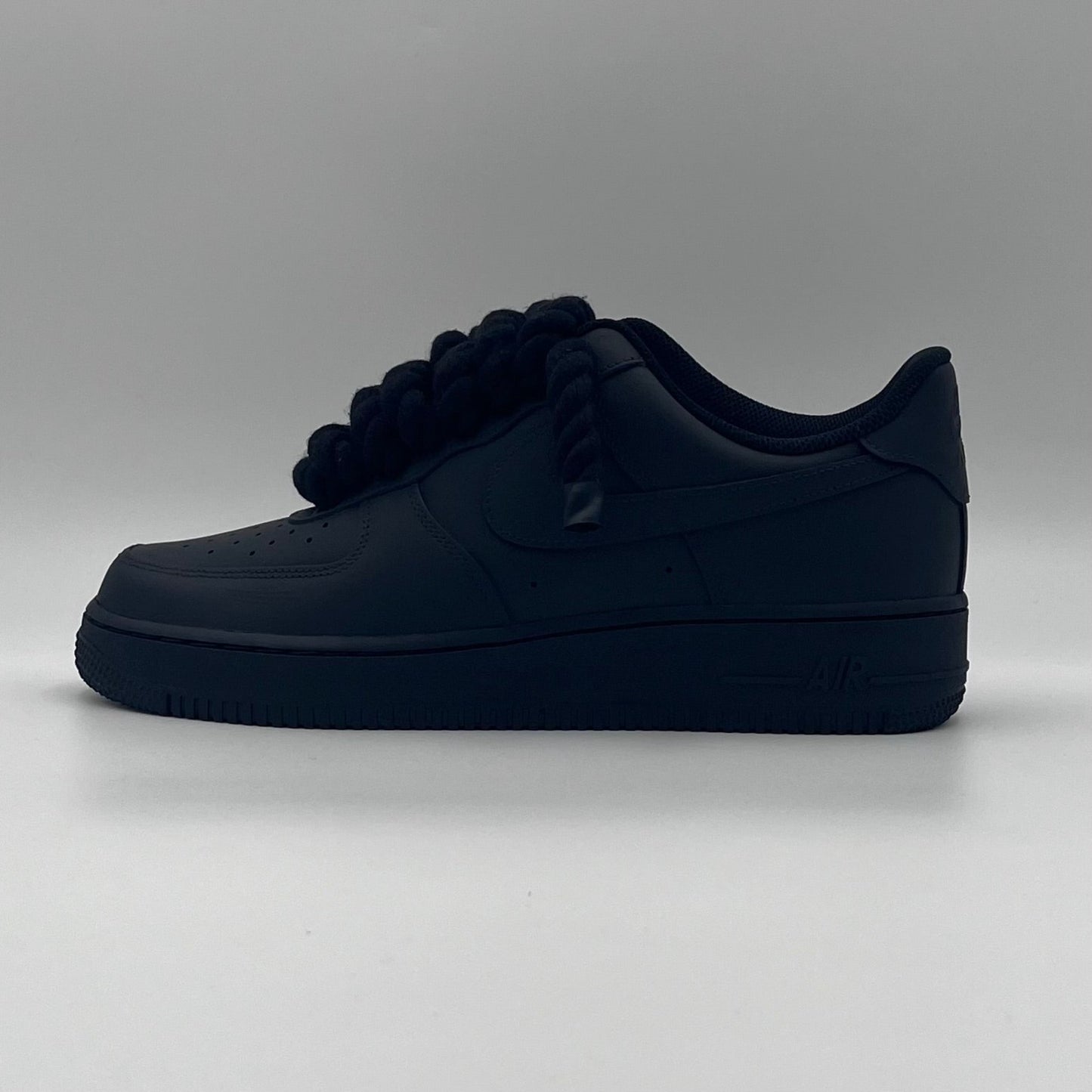 AF1 Matte Black - Black Rope Laces