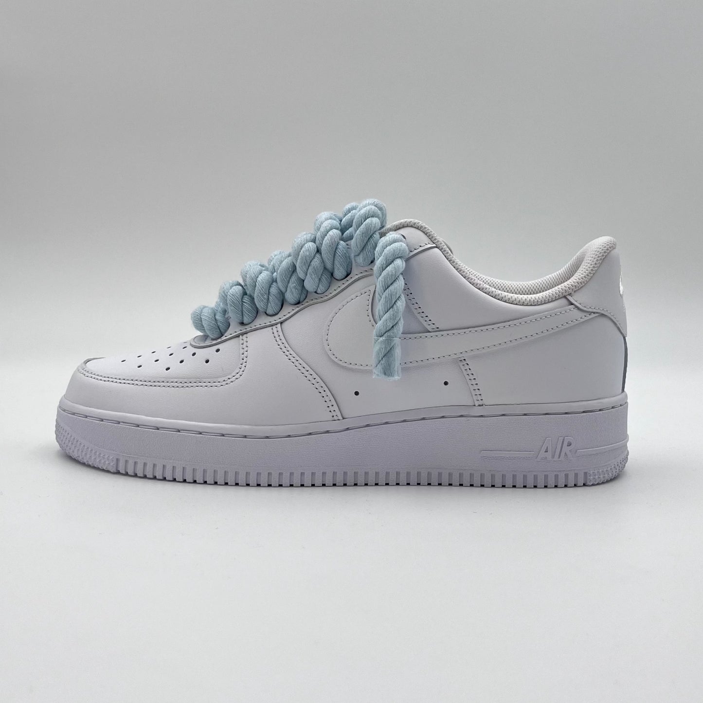 AF1 White - Baby Blue Rope Laces