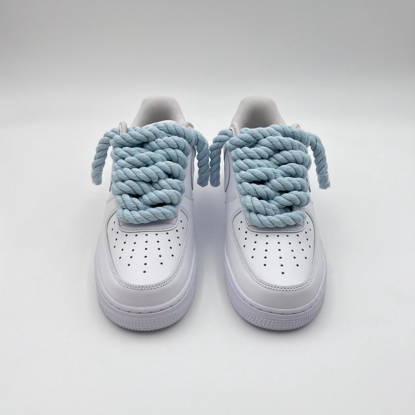 AF1 White - Baby Blue Rope Laces