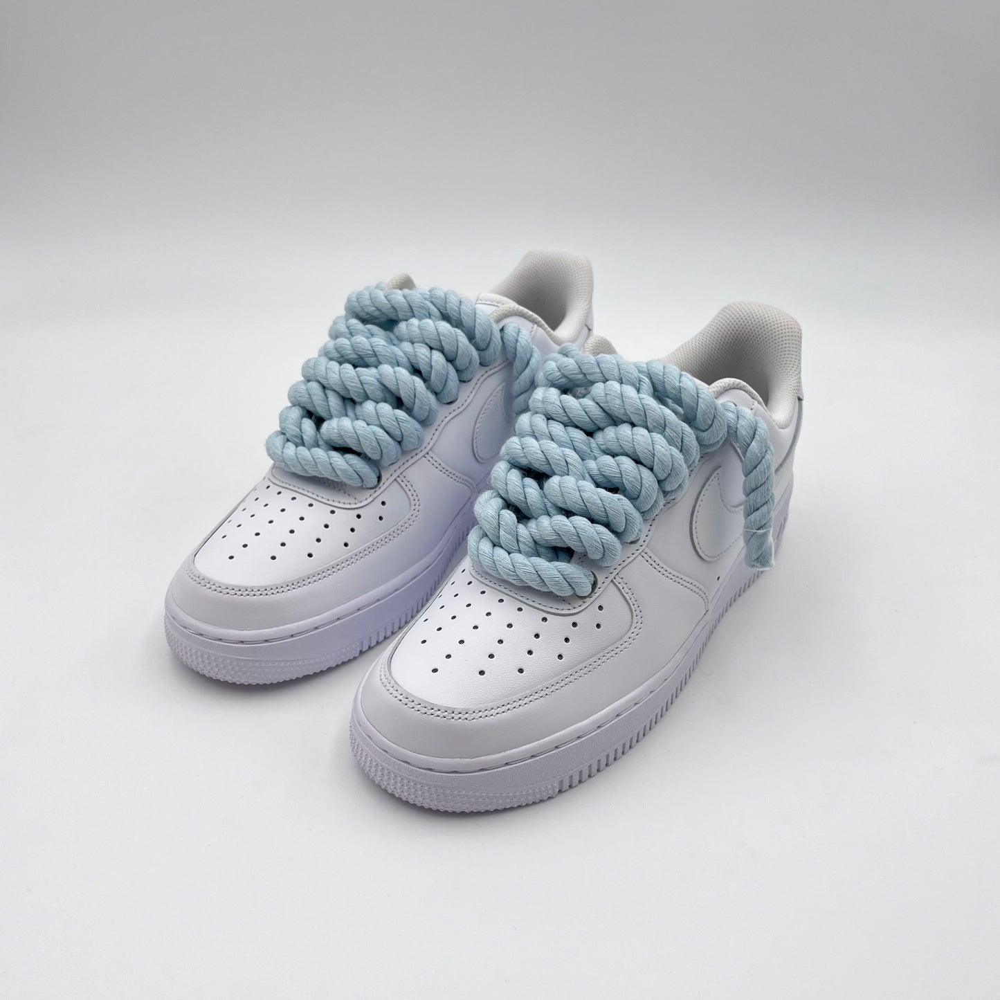 AF1 White - Baby Blue Rope Laces