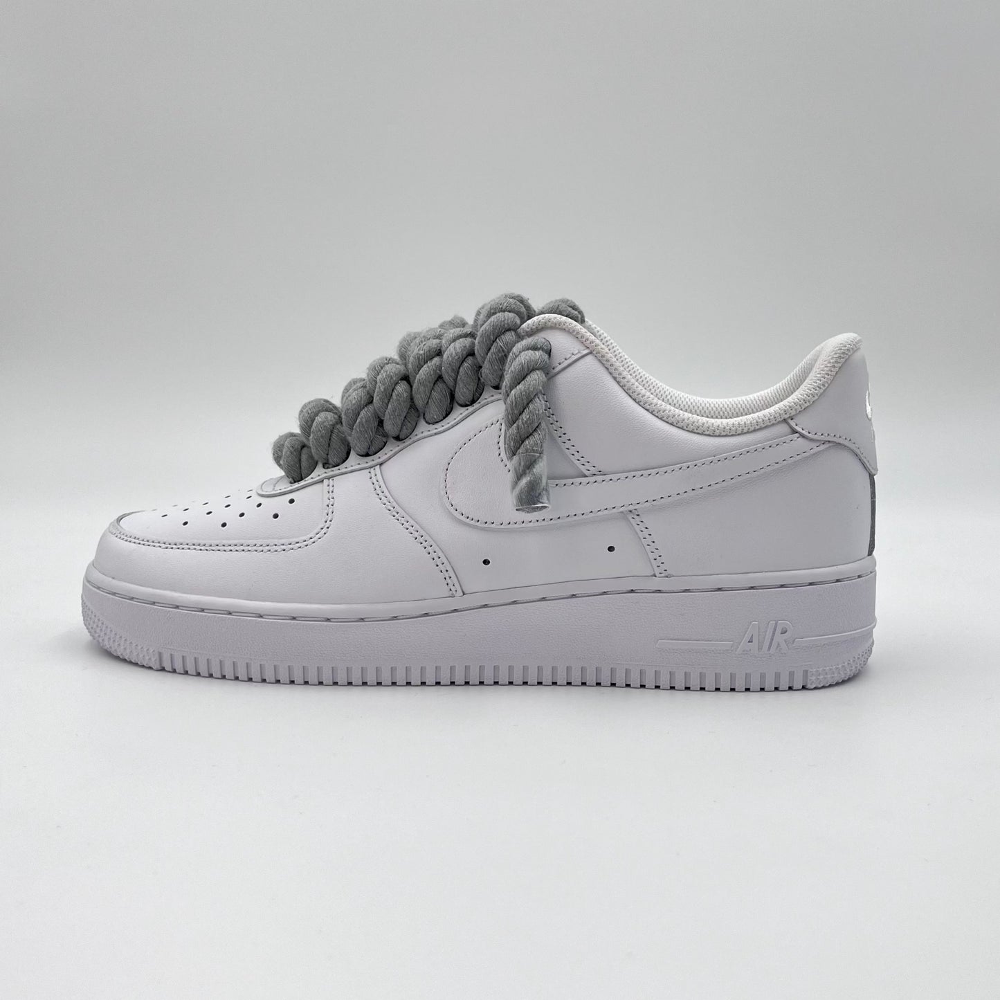 AF1 White - Shadow Grey Rope Laces