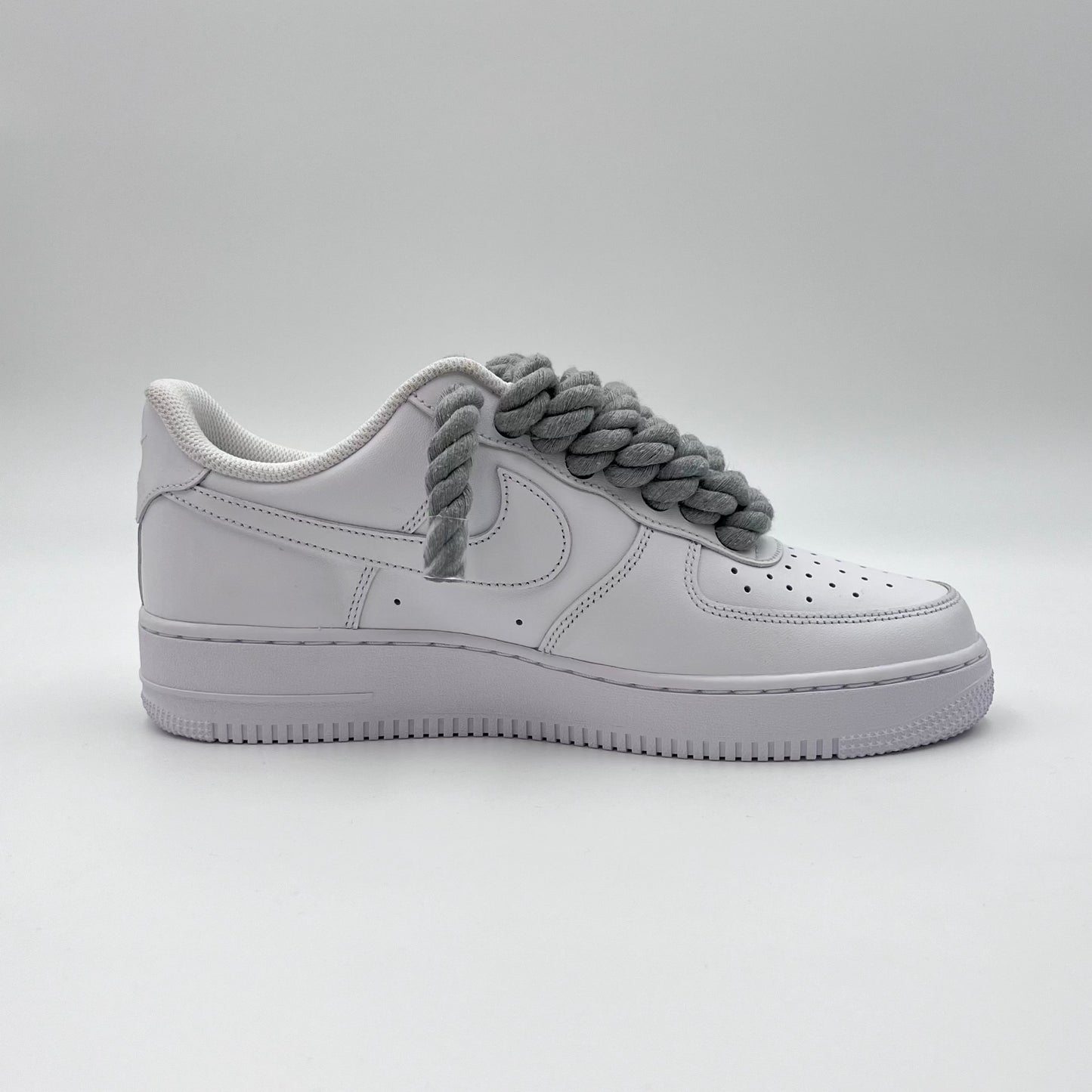 AF1 White - Shadow Grey Rope Laces